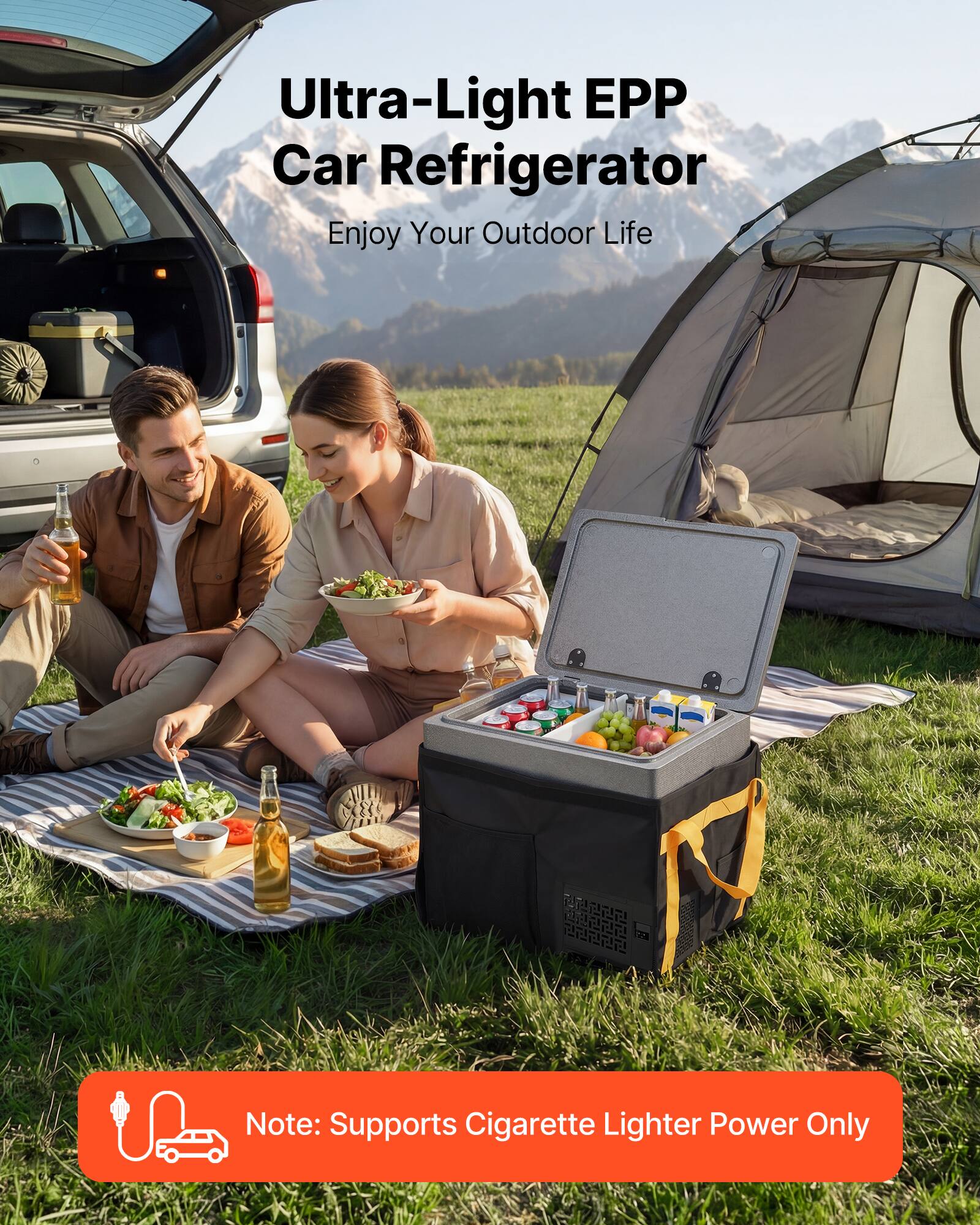 VEVOR 12 Volt Refrigerator, 42.3 QT/ 40L Car Fridge, Portable