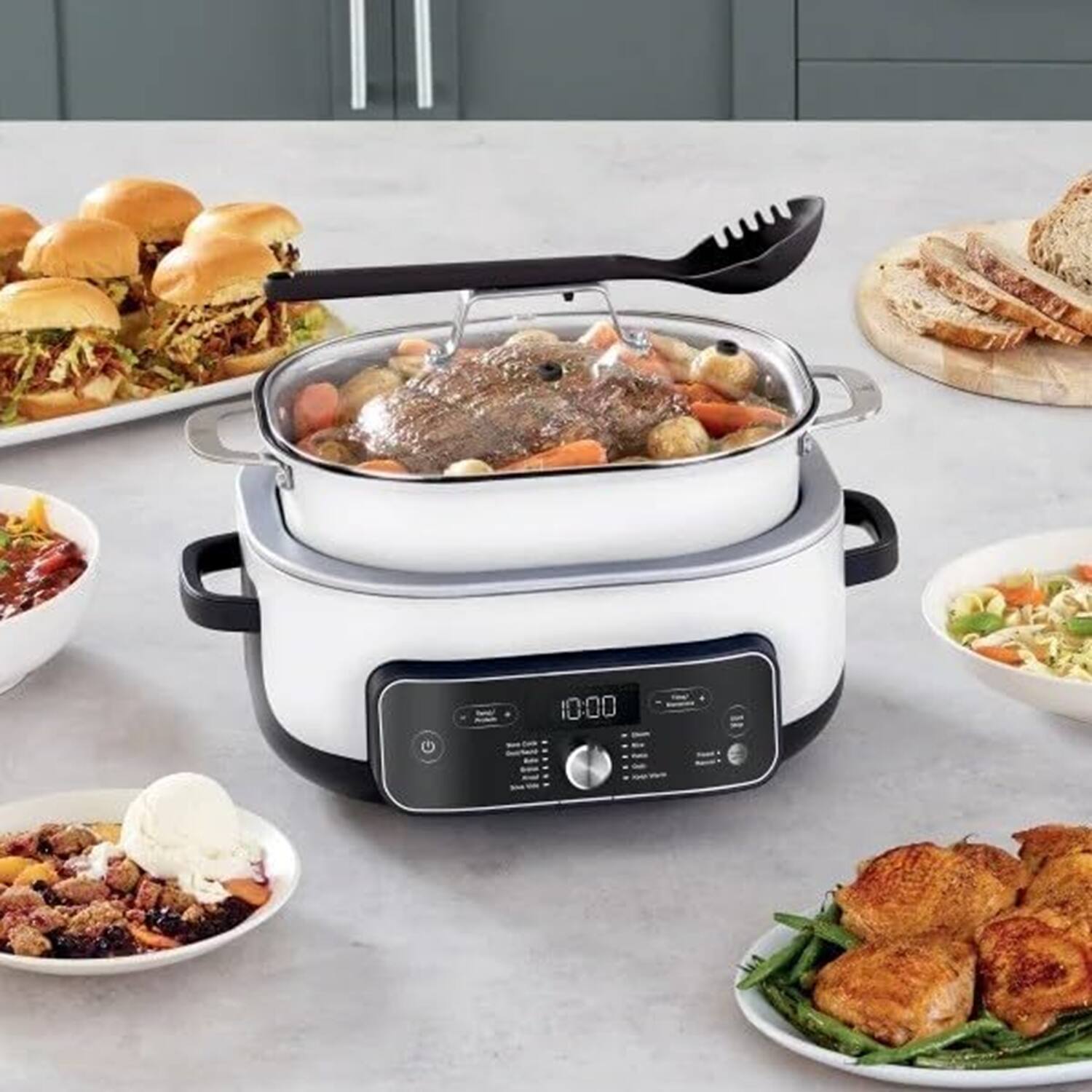 Back. Ninja - MC2052CO Foodi PossibleCooker PRO Plus 11-In-1 Smart Cook System Slow Cooker - White.