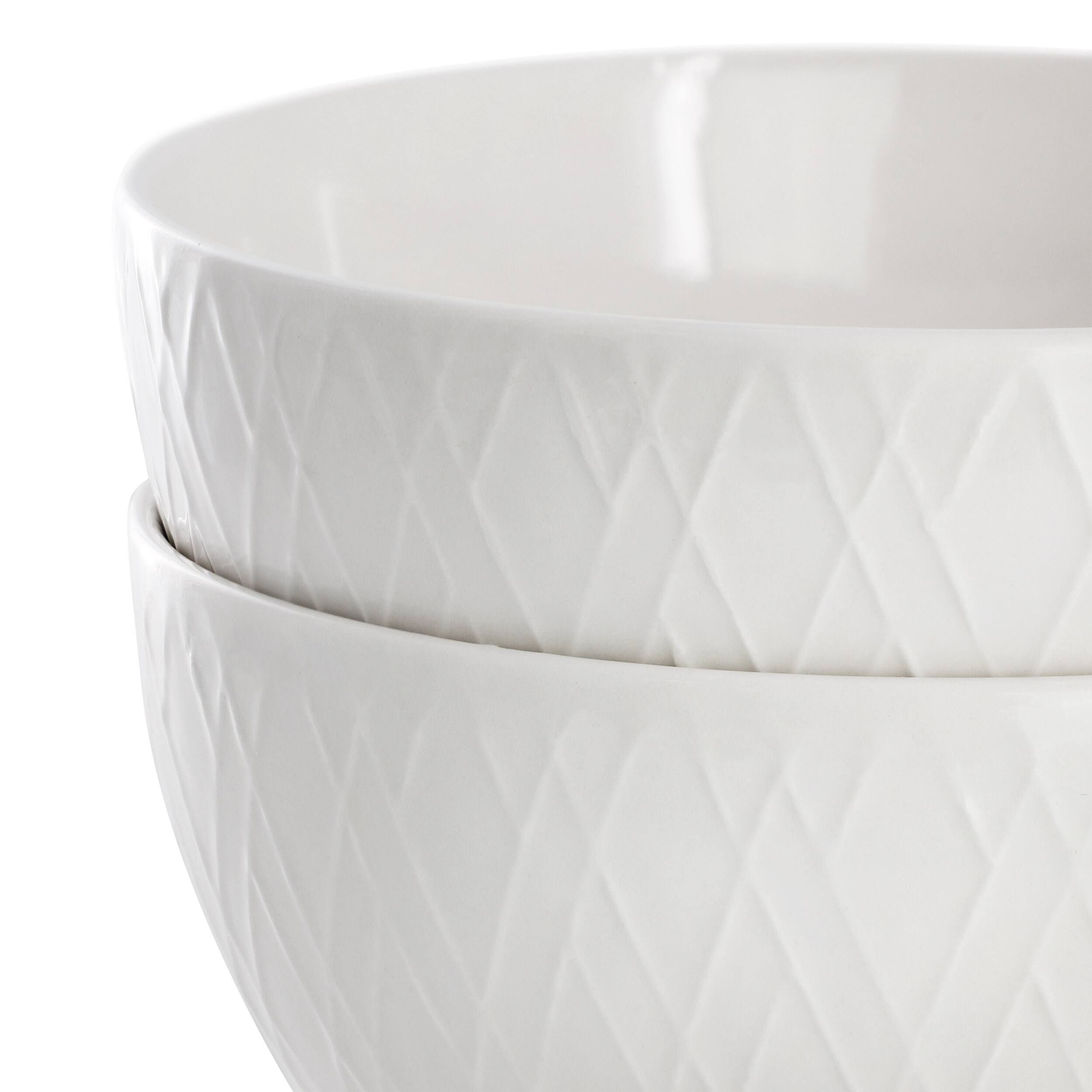 Left. Gibson - Gibson Home Great Essentials 2 Piece Fine Ceramic 6in Cereal Bowl Set in White - White.