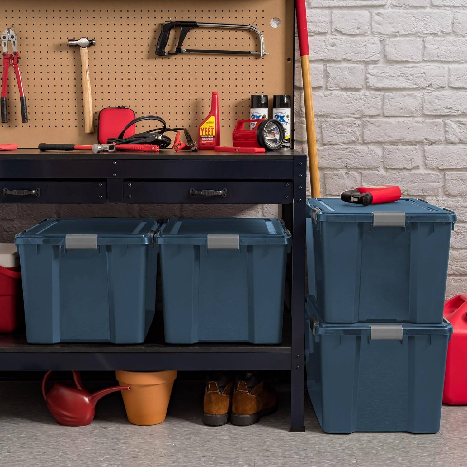 IRIS USA Storage Box with Gasket Seal Lid, Heavy Duty Moving Containers ...