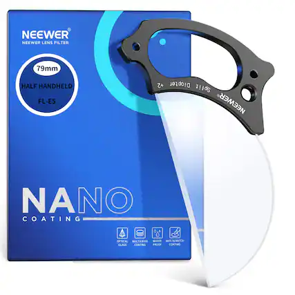 NEEWER LENS FILTER 79mm HALF HANDHELD FL-E5 +2 Diopter Split
NEEWER NANO COATING
OPTICAL MULTILAYER
WATER PROOF
ANTI-SCRATCH COATING
