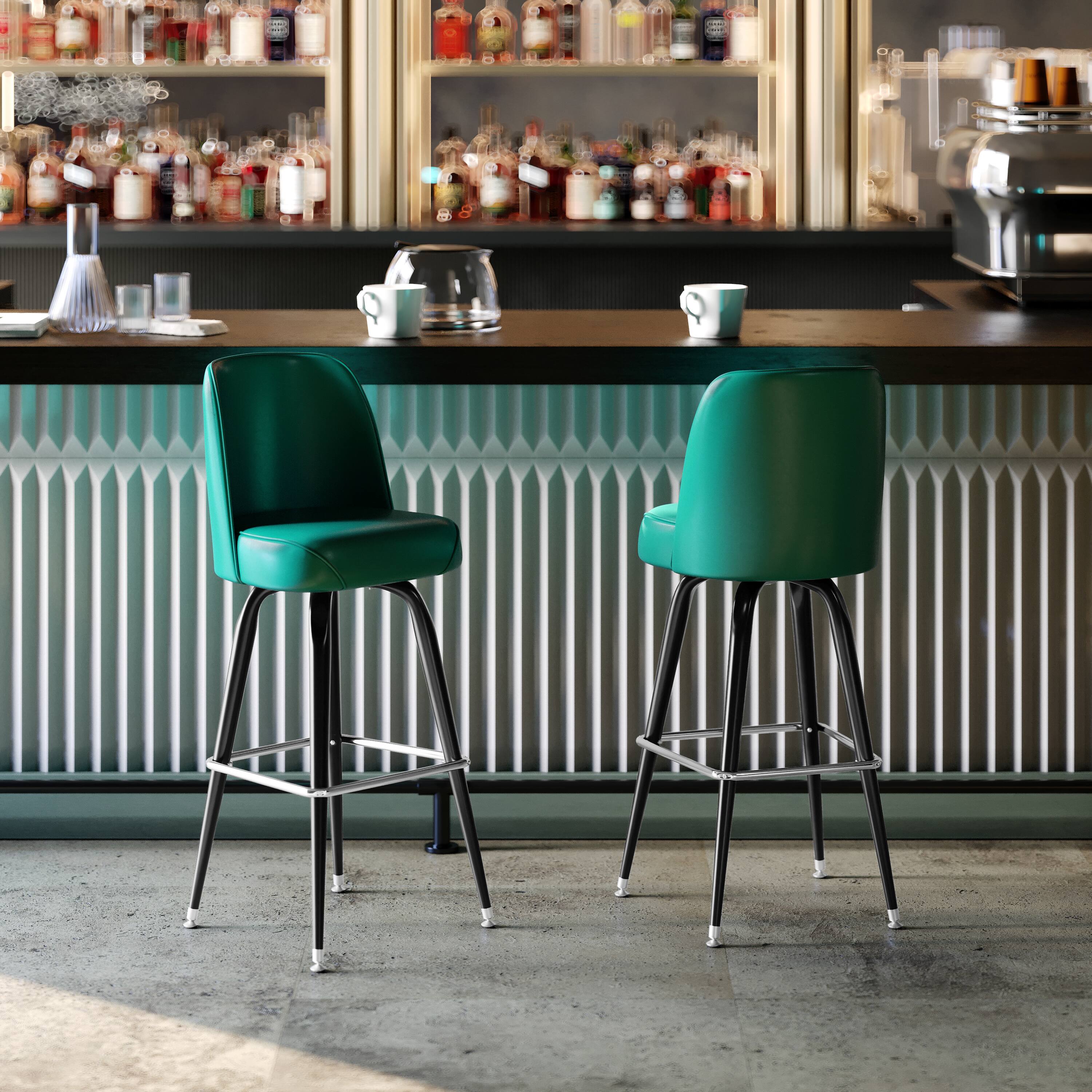Alt View 2. Flash Furniture - James Commercial Grade Metal Barstool with Green Swivel Bucket Seat - Green.