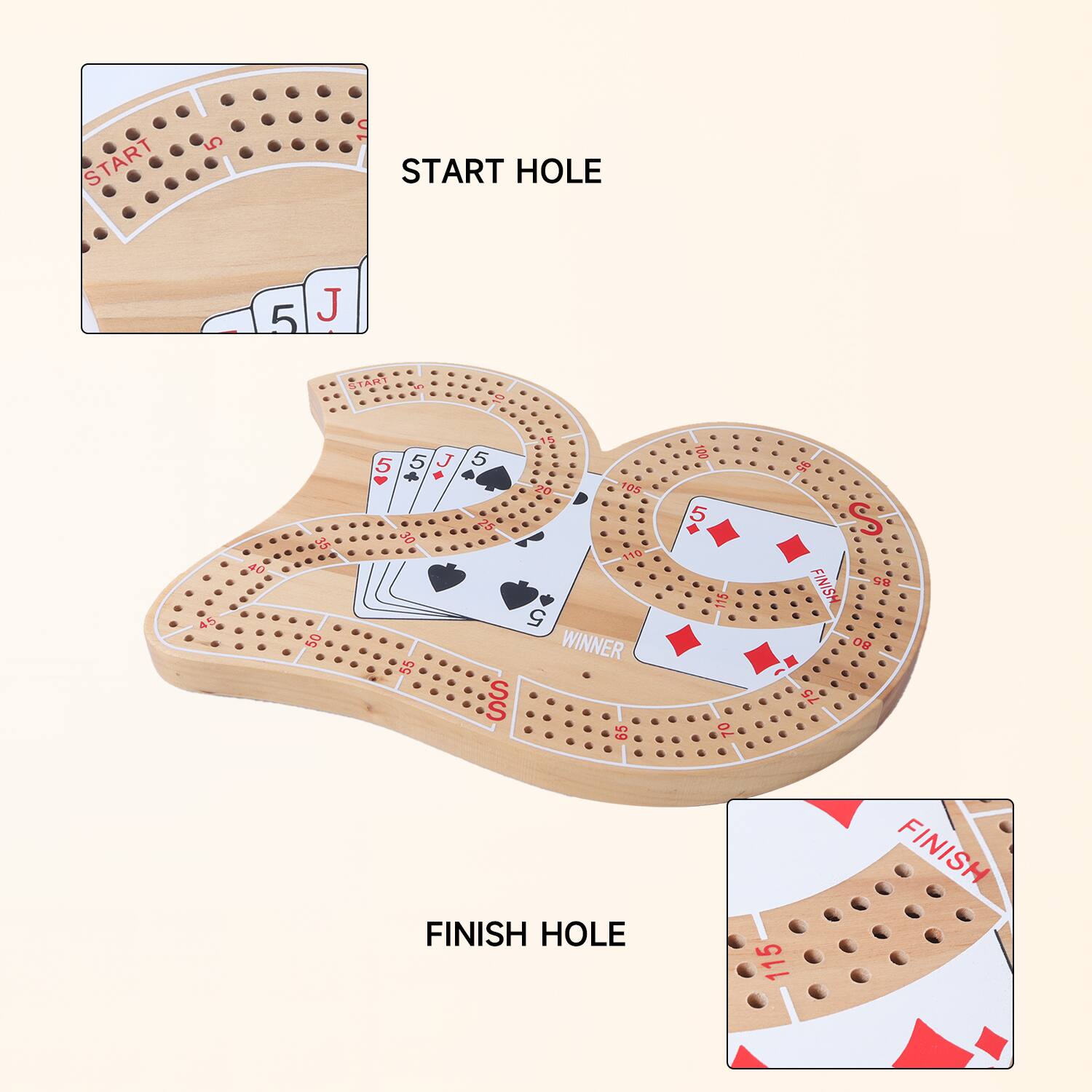 START HOLE 5 J & 2 5 5 J E 55 5 20 105 3 110 5 WINNER SO 65 0 5 95 S - FINISH HOLE 115 FINISH