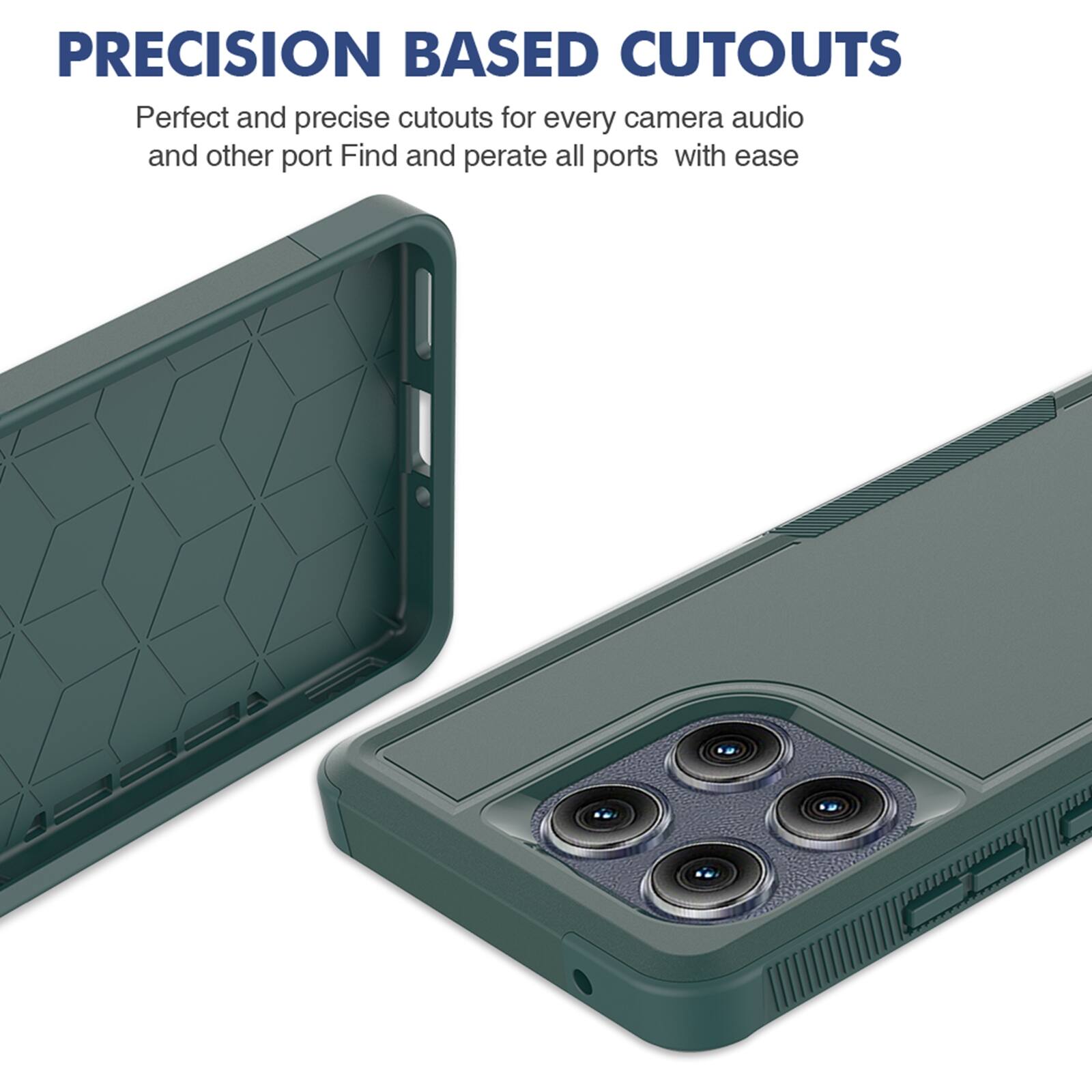 PRECISION BASED CUTOUTS  
Perfect and precise cutouts for every camera, audio, and other port. Find and operate all ports with ease.