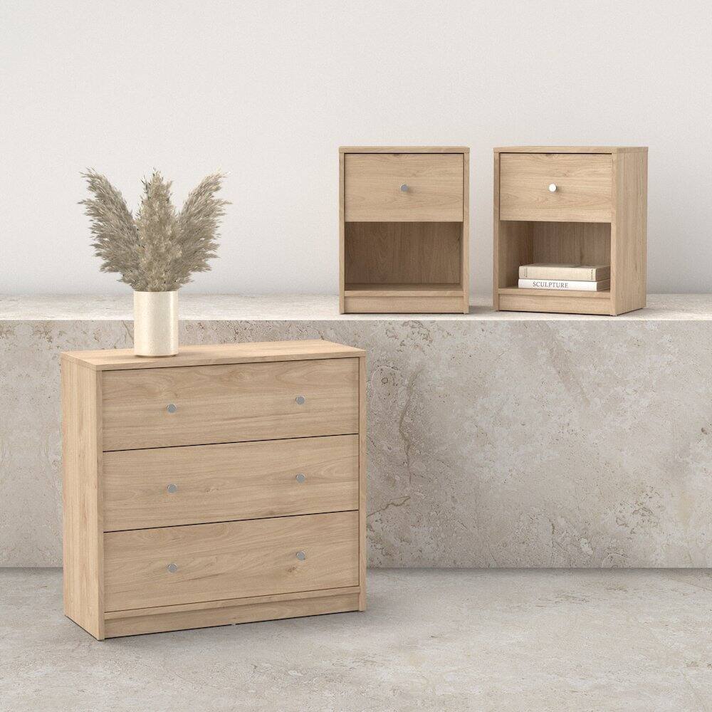 Angle. Tvilum - 3-Piece Bedroom Set - Chest And Nightstand Set Of 2 - Brown.