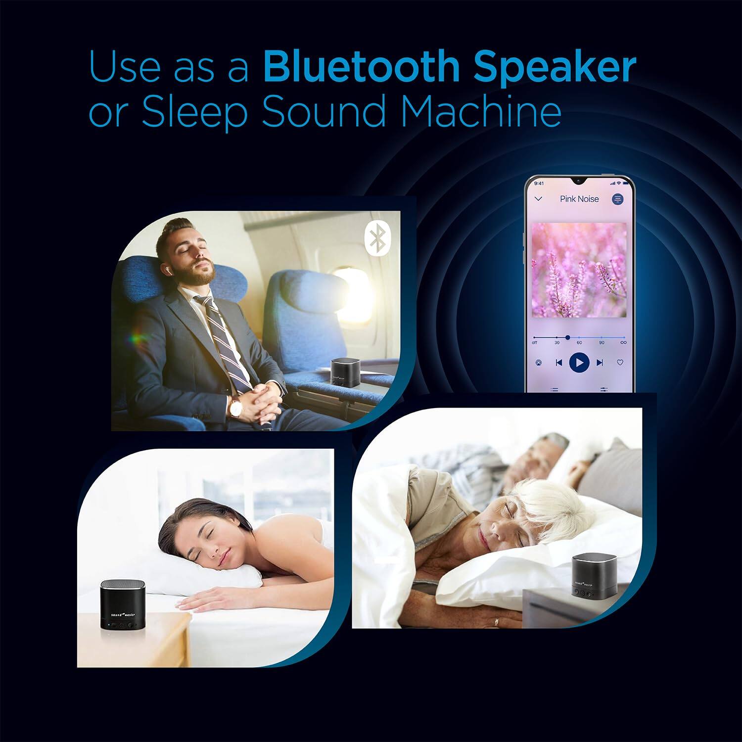 Use as a Bluetooth Speaker or Sleep Sound Machine W4 Pink Noise