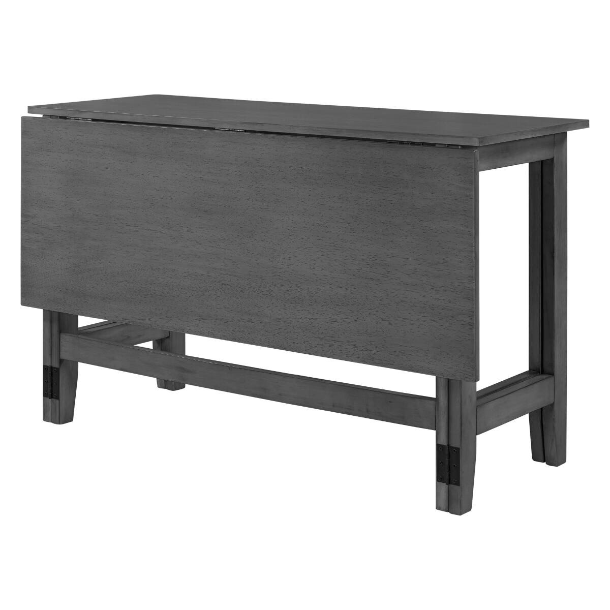 Alt View 4. Loheer - Loheer Gray Farmhouse Dining Table, Extendable Drop Leaf Design for Small Spaces - Gray.