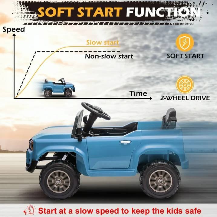SOFT START FUNCTION  
Speed  
Slow start  
Non-slow start  
SOFT START  
Time  
2-WHEEL DRIVE  
Start at a slow speed to keep the kids safe
