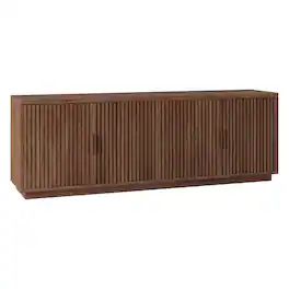 Hudson&Canal - Mero Rectangular Fluted TV Stand for TV's up to 75" - Satin Walnut