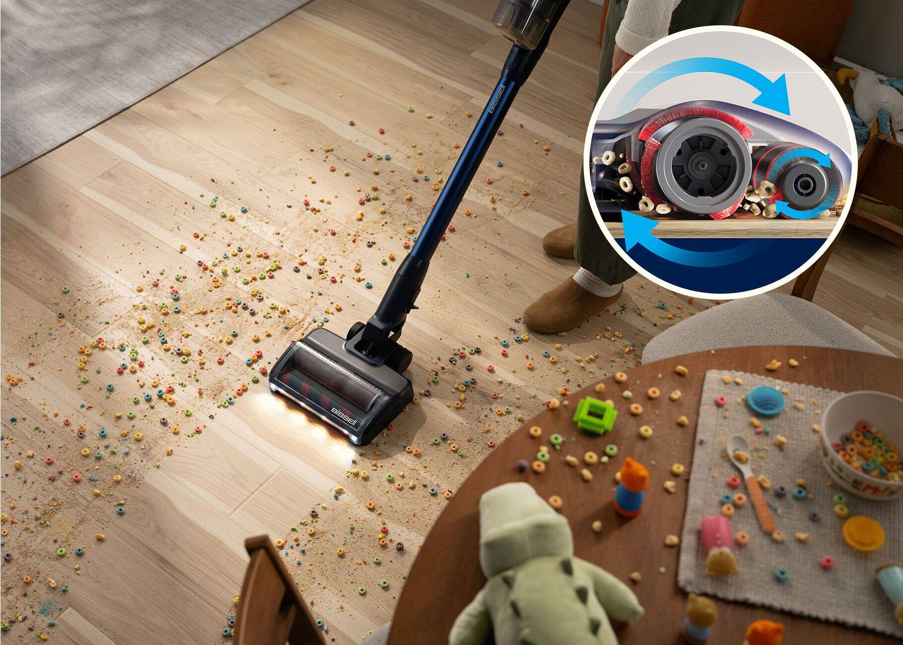 Left. BISSELL - BISSELL PowerClean DualBrush Stick Vacuum - Midnight.