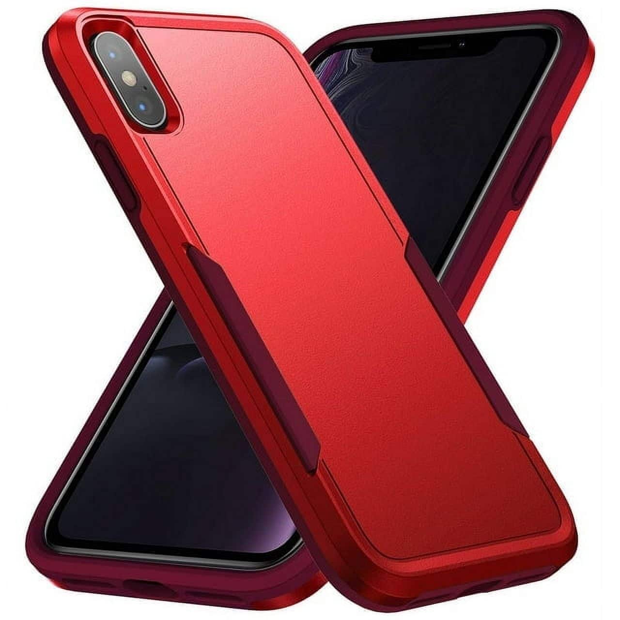 Front. Entronix - Entronix iPhone XS Max Case - Sleek Dual-Layer Soft-Touch Cover for Ultimate Protection - Red.