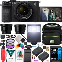 Sony - a7C II Full Frame Mirrorless Camera Black + 28-60mm Lens & Essentials Kit Bundle