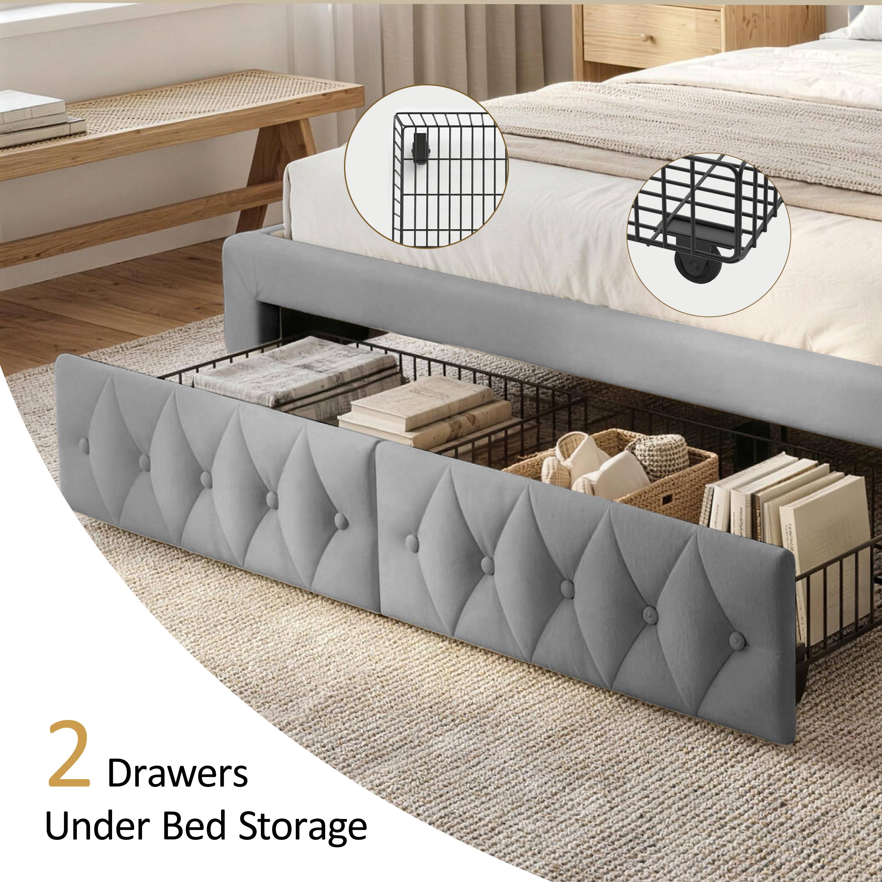 2 Drawers Under Bed Storage