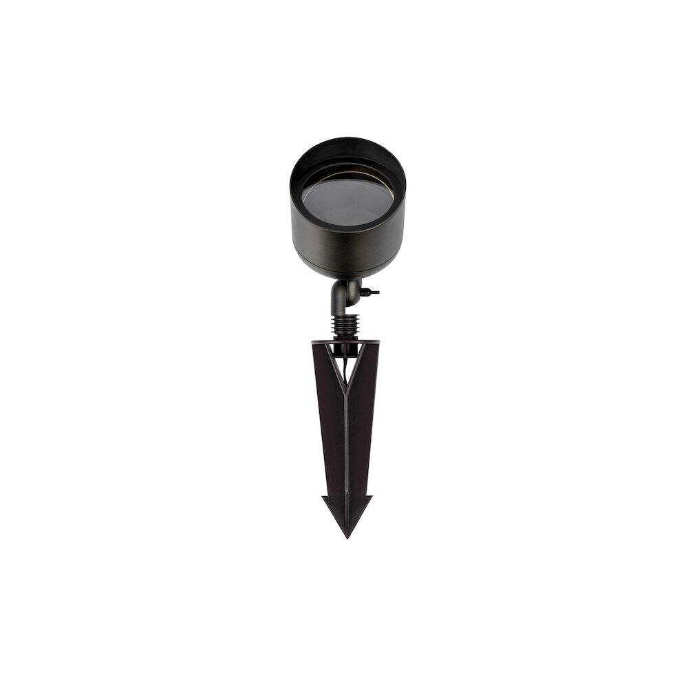 Left. Elitco Lighting - Outdoor 12V Cast Brass Wide Spot Light, 4.75 inch x 8 inch - Dark Bronze.