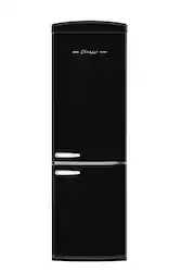 Unique Appliances - Classic Retro 23.8 in 11.7 cu. ft. Frost Free Retro Bottom Freezer Refrigerator ENERGY STAR - Midnight Black - Front_Zoom