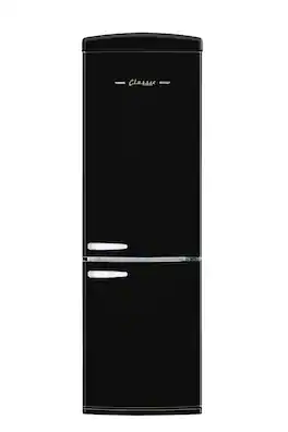 Unique Appliances - Classic Retro 23.8 in 11.7 cu. ft. Frost Free Retro Bottom Freezer Refrigerator ENERGY STAR - Midnight Black