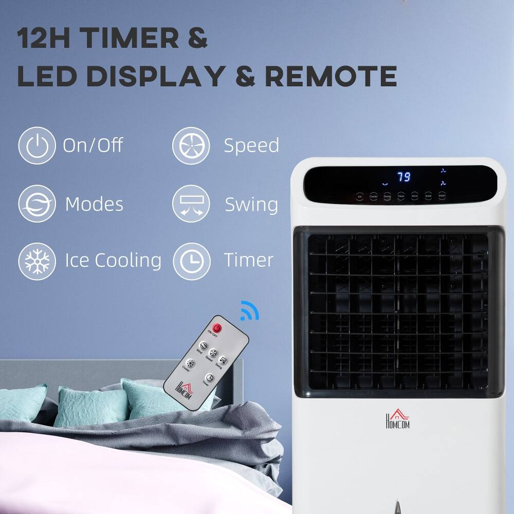 12H TIMER & LED DISPLAY & REMOTE

On/Off
Speed
Modes
Swing
Ice Cooling
Timer