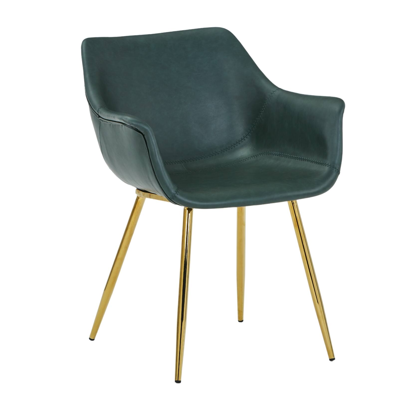 Alt View 6. LeisureMod - Markley 2-PCS Ergonomic Upholstered Leather Dining Chair - Modern Mid Century Industrial Kitchen Accent Chair - Olive Green.