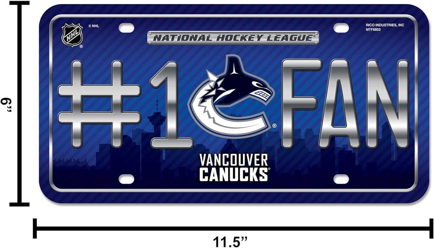NHL RICO INDUSTRIES, INC  
MTF8802  
NATIONAL HOCKEY LEAGUE  
#1 CANUCKS VANCOUVER FAN  
11.5"