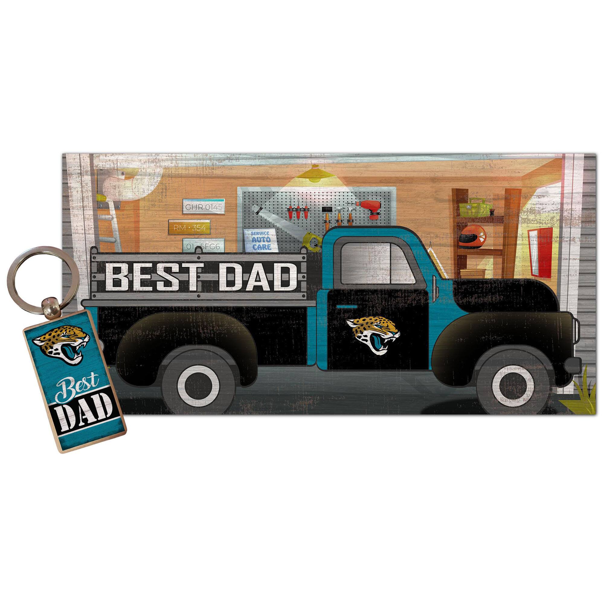 6'' x 12'' Best Dad Truck Sign & Key Chain Bundle
