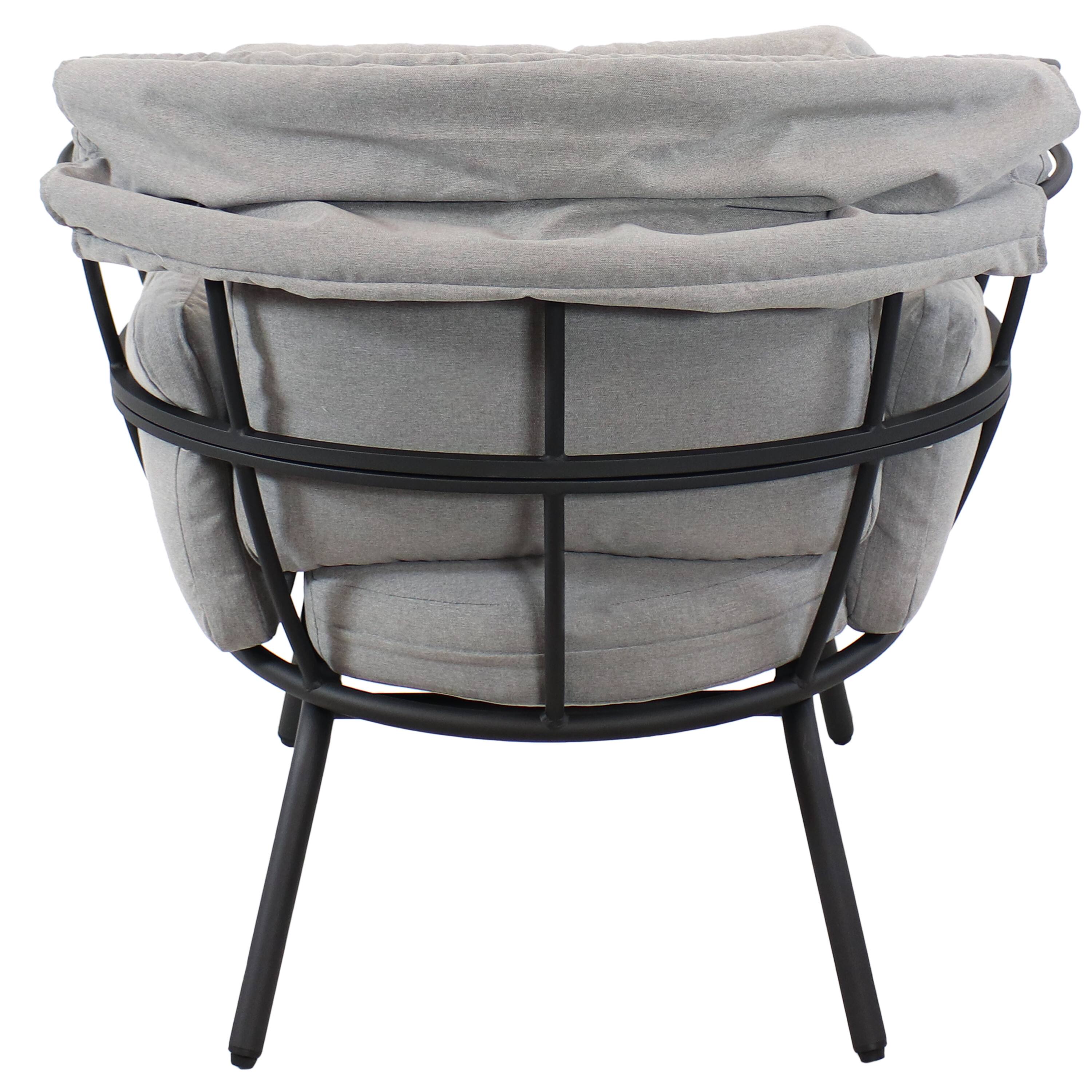 Alt View 9. Sunnydaze - Modern Luxury Wicker Lounge Chair with Retractable Shade - Gray.