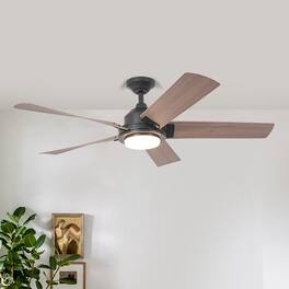 Parrot Uncle - 52-inch LED Ceiling Fan with Remote - Black