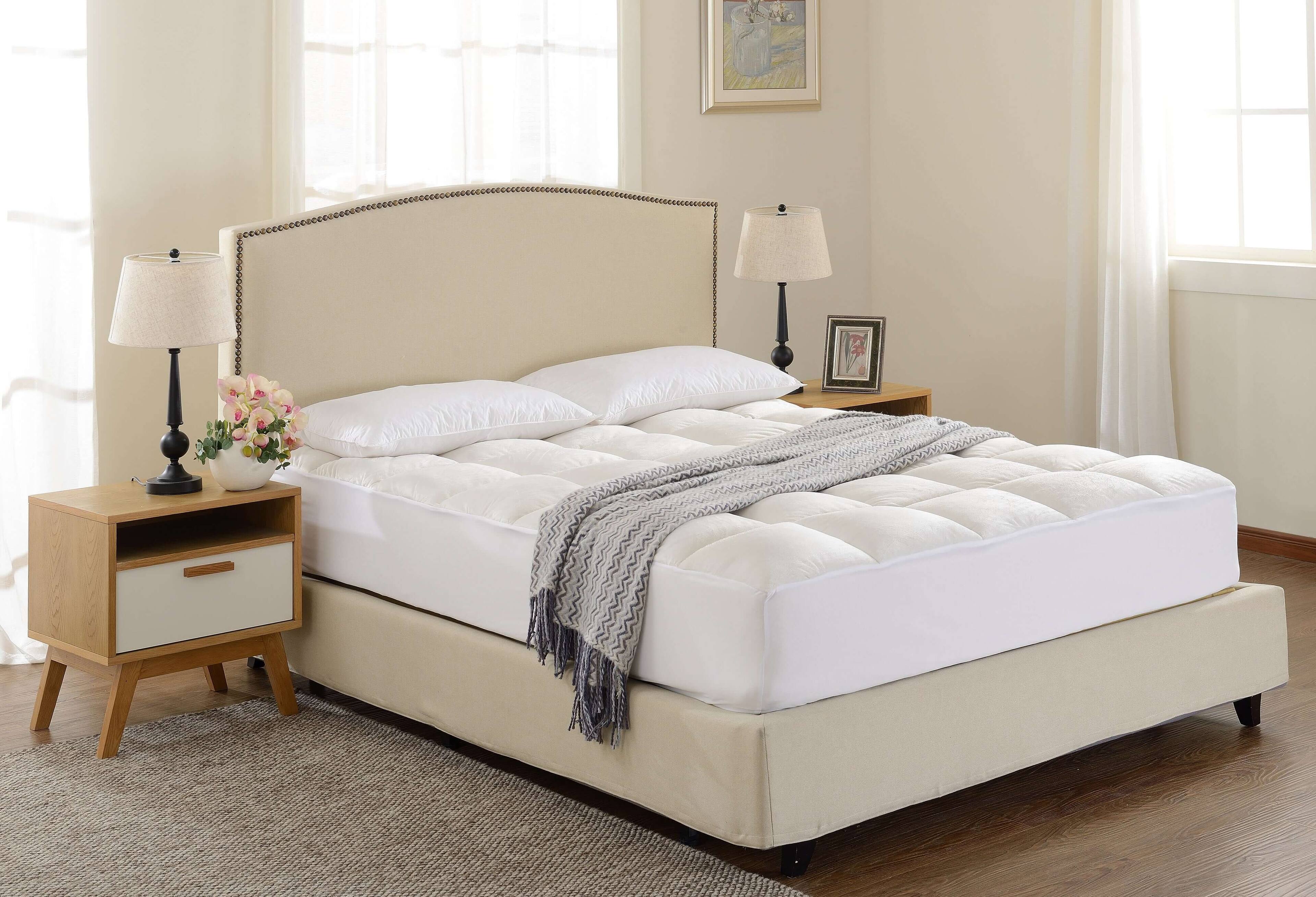 Alt View 6. Cheer Collection - Ultra Plush Mattress Topper - Deep Pocket, Cooling Cover for Luxurious Comfort - White.