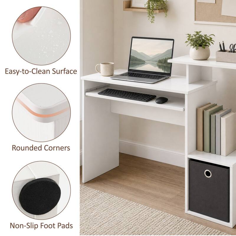 Easy-to-Clean Surface  
Rounded Corners  
Non-Slip Foot Pads