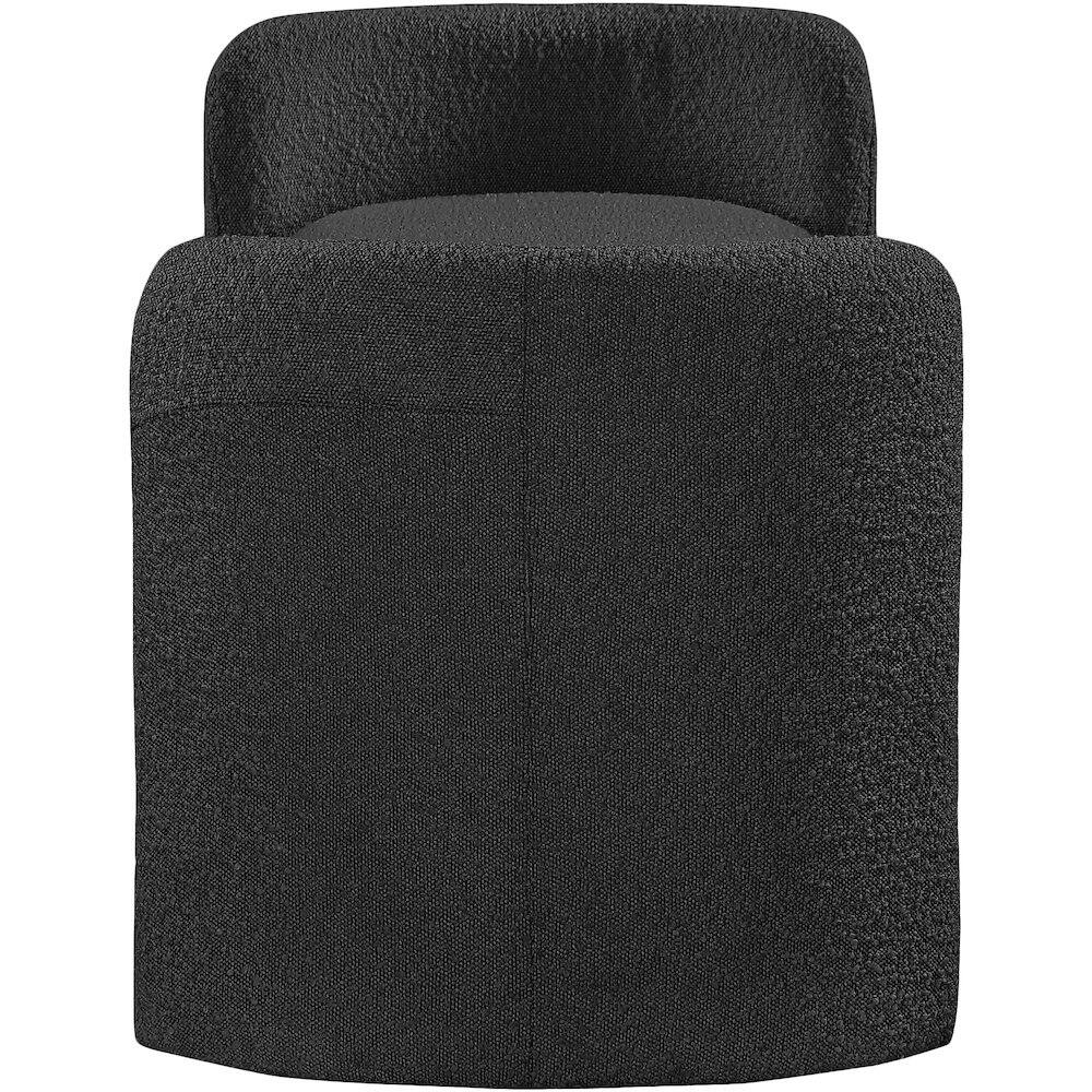 Alt View 2. Meridian Furniture - Peyton Black Boucle Fabric Bench - Black.