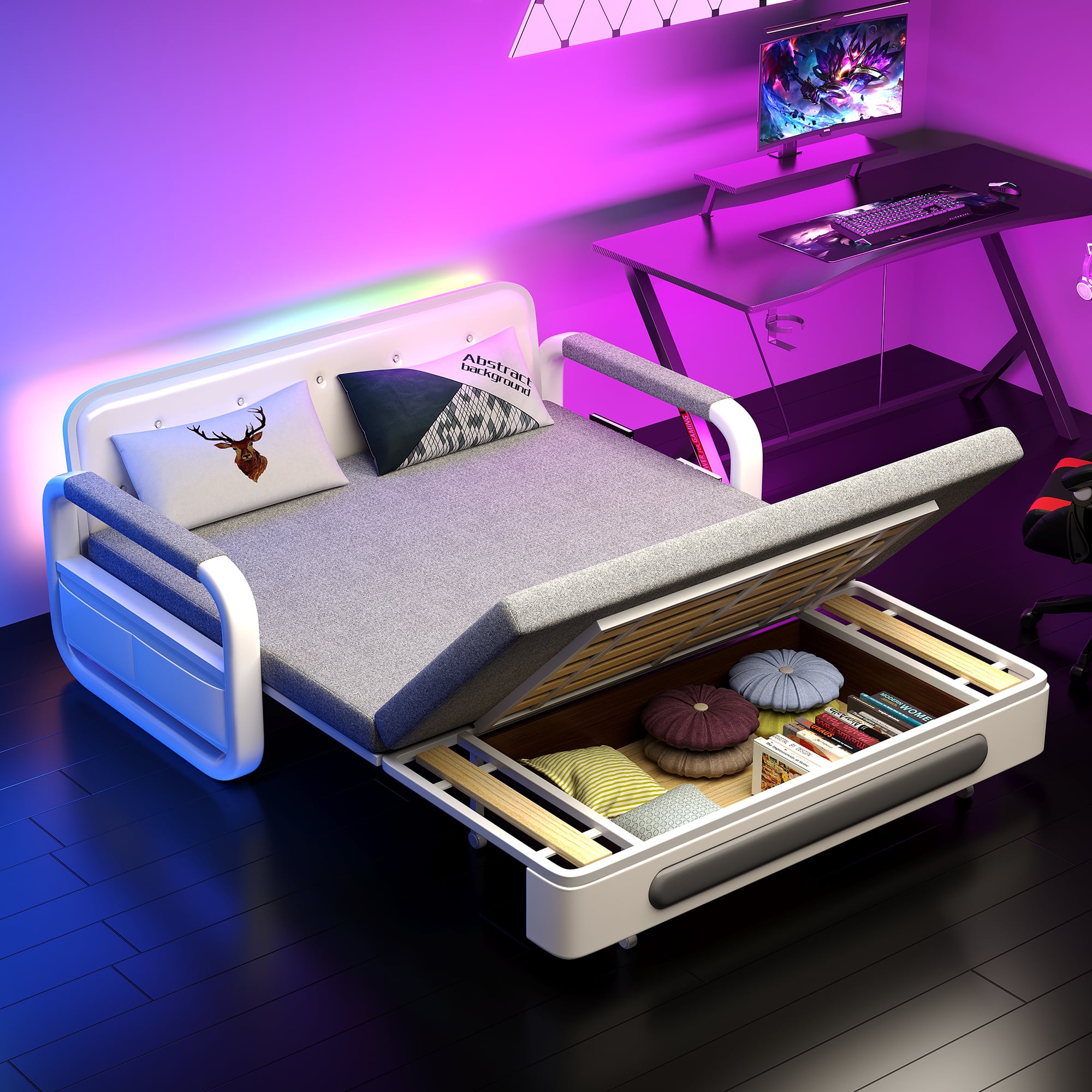 The text on the image is "Abstract Bookcase".