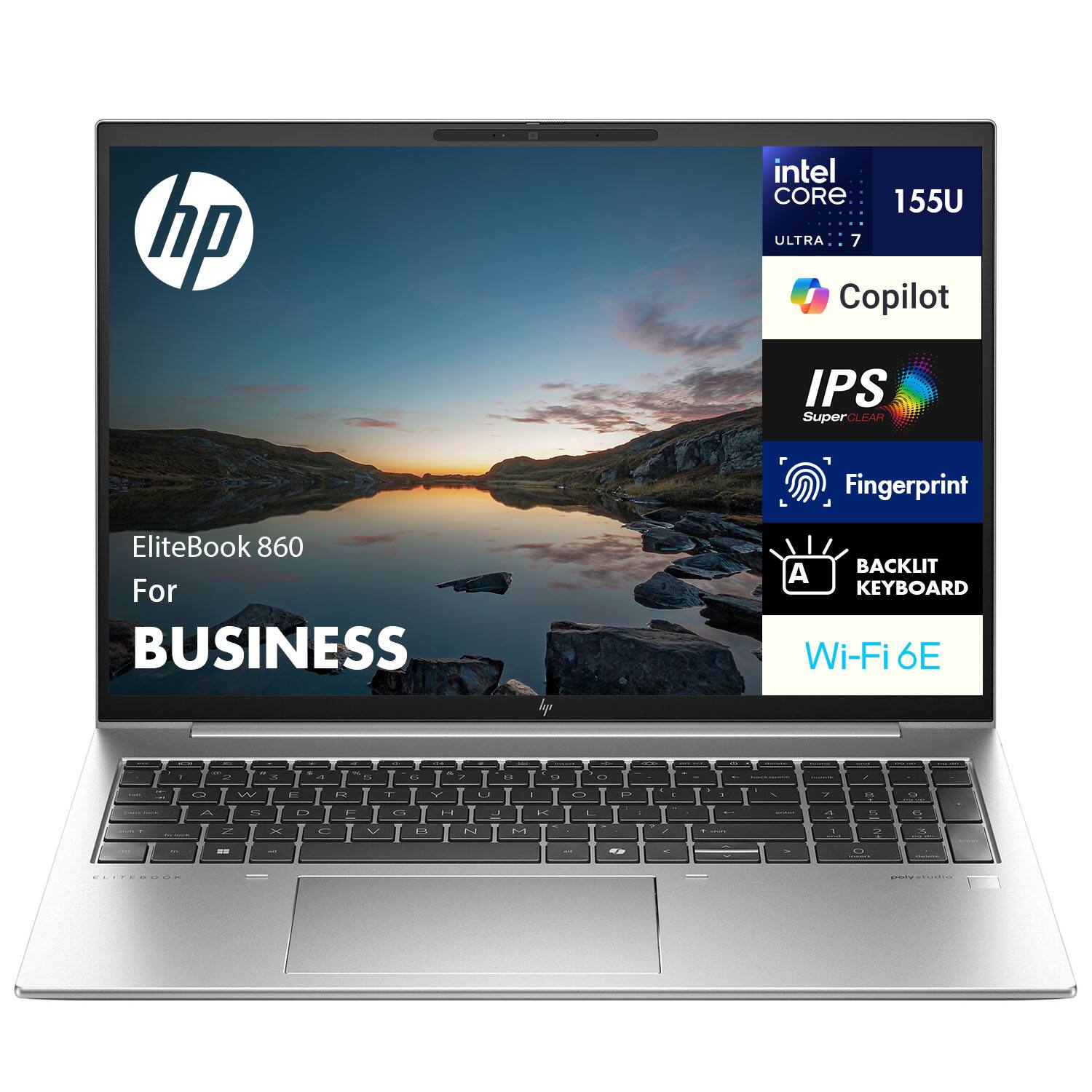 HP Intel Core i5 155U Ultra 7 Copilot IPS SuperClear Fingerprint EliteBook 860 For Business Backlit Keyboard Wi-Fi 6E