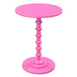 FurniFact - Round Spindle Coffee Table with Classic Style and Sturdy Construction - Pink