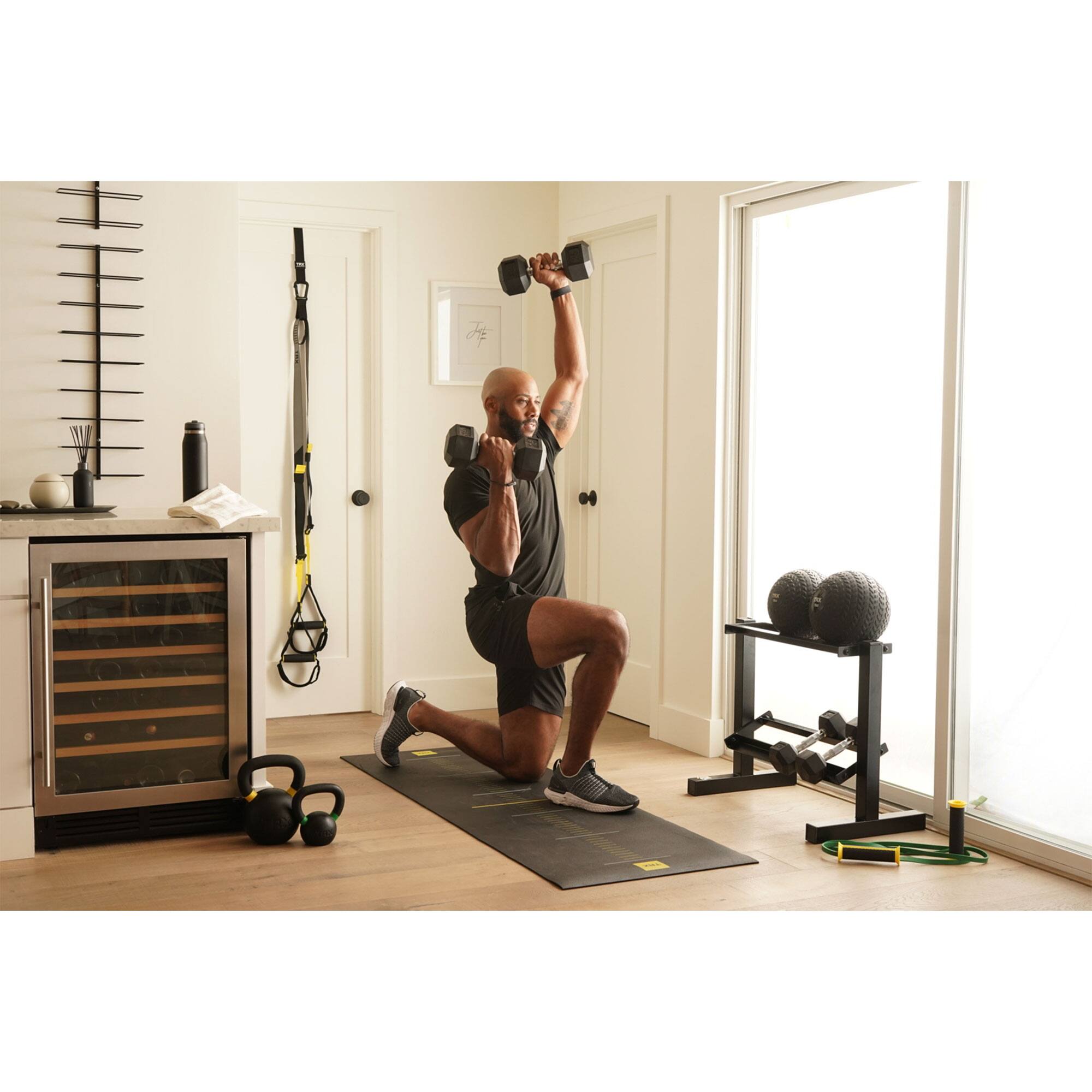 Alt View 6. TRX - TRX Hex Rubber 40 Pound Dumbbell Weight Strength Training Workout Equipment - Black.