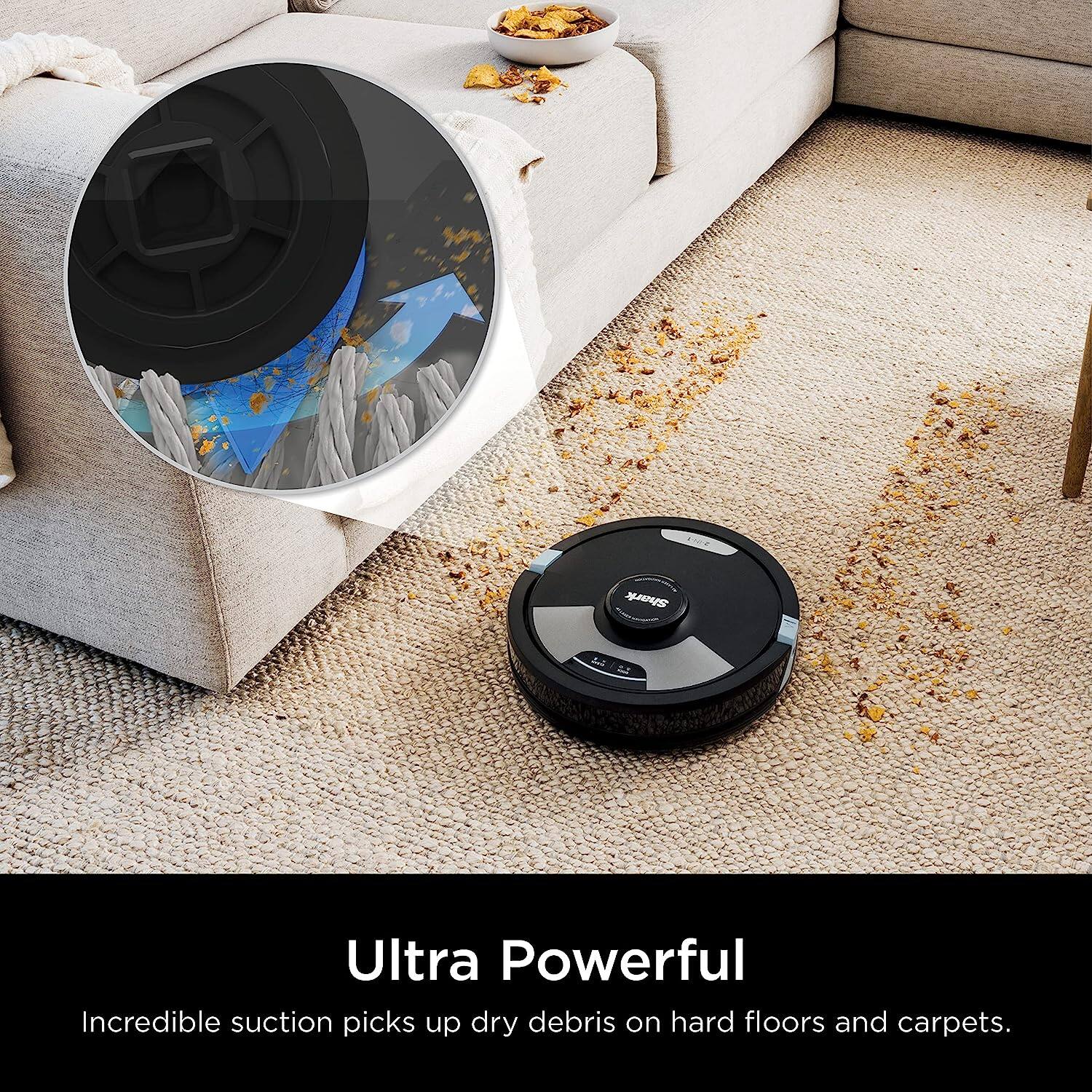 Ultra Powerful  
Incredible suction picks up dry debris on hard floors and carpets.