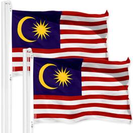 G128 - 2-Pack Malaysia Flag 3 x 5 ft, 150D Polyester Printed with Brass Grommets - Assorted Colors