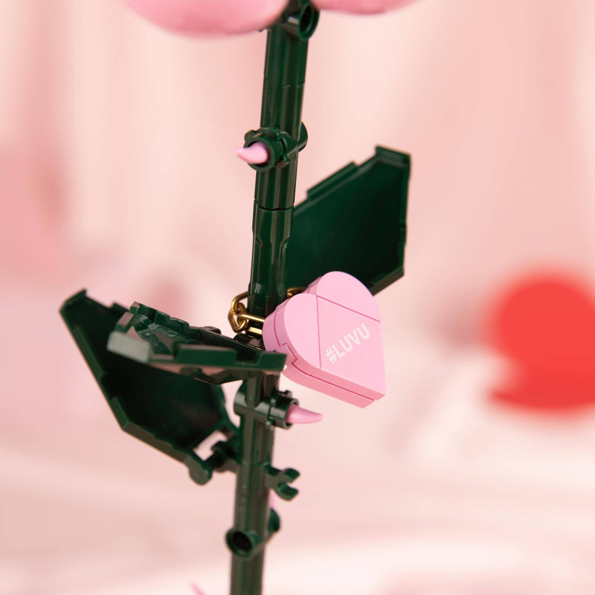 Alt View 4. Brickcraft - Bricktanicals Long Stem Pink Rose 102 Pieces Building Set - Multi-Colored.