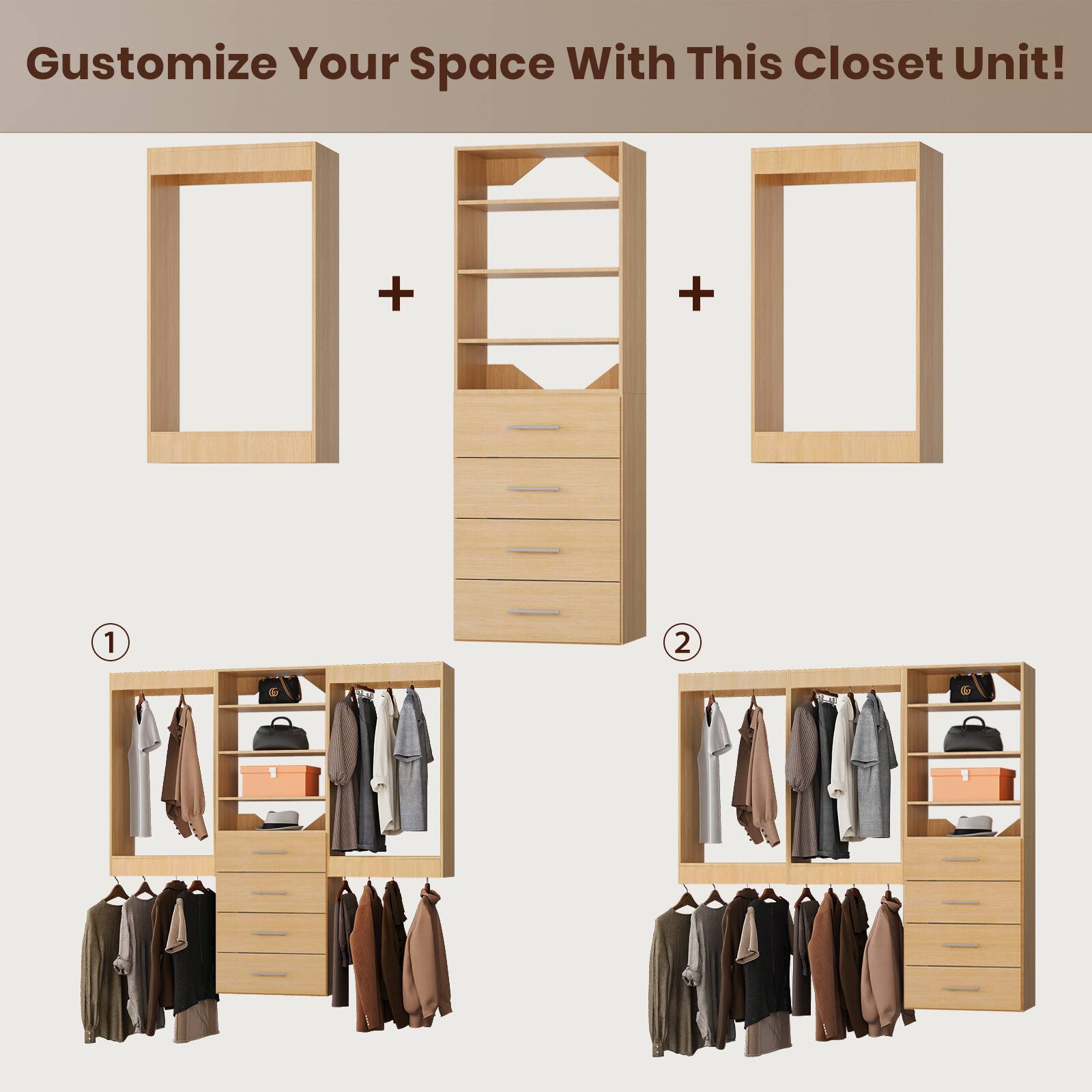 Customize Your Space With This Closet Unit!

1. + 2.