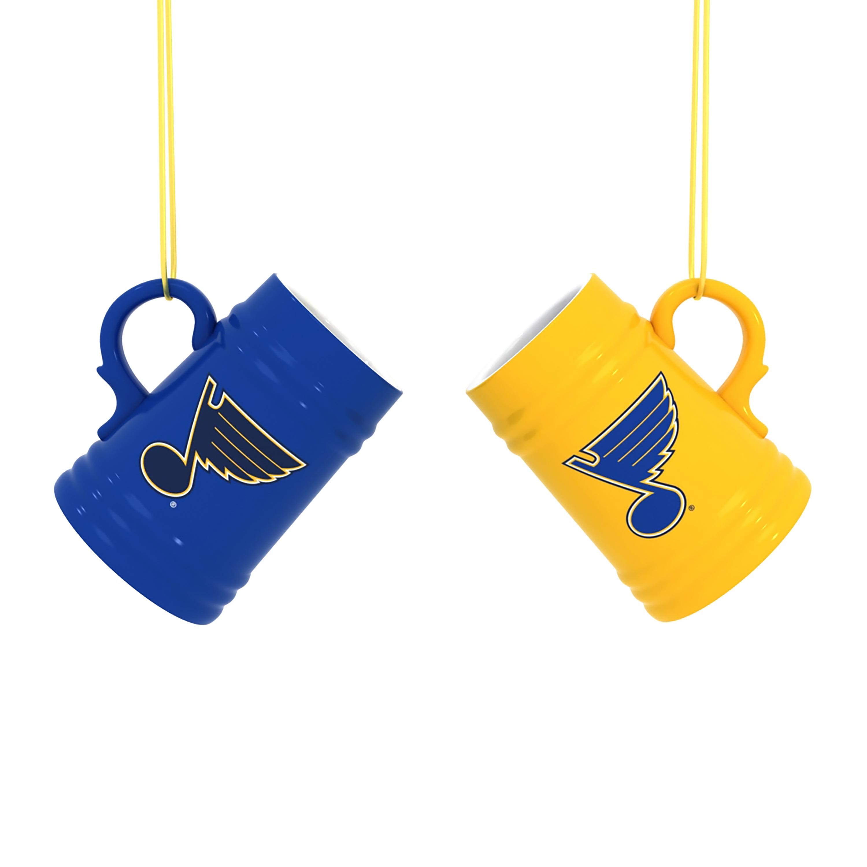 Front. Evergreen Enterprises - St. Louis Blues Two-Pack 3" Mini Stein Ornament Set - Multicolor.