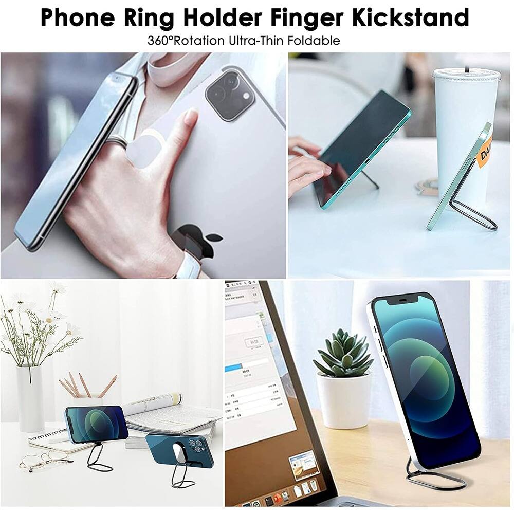 Phone Ring Holder Finger Kickstand  
360° Rotation Ultra-Thin Foldable