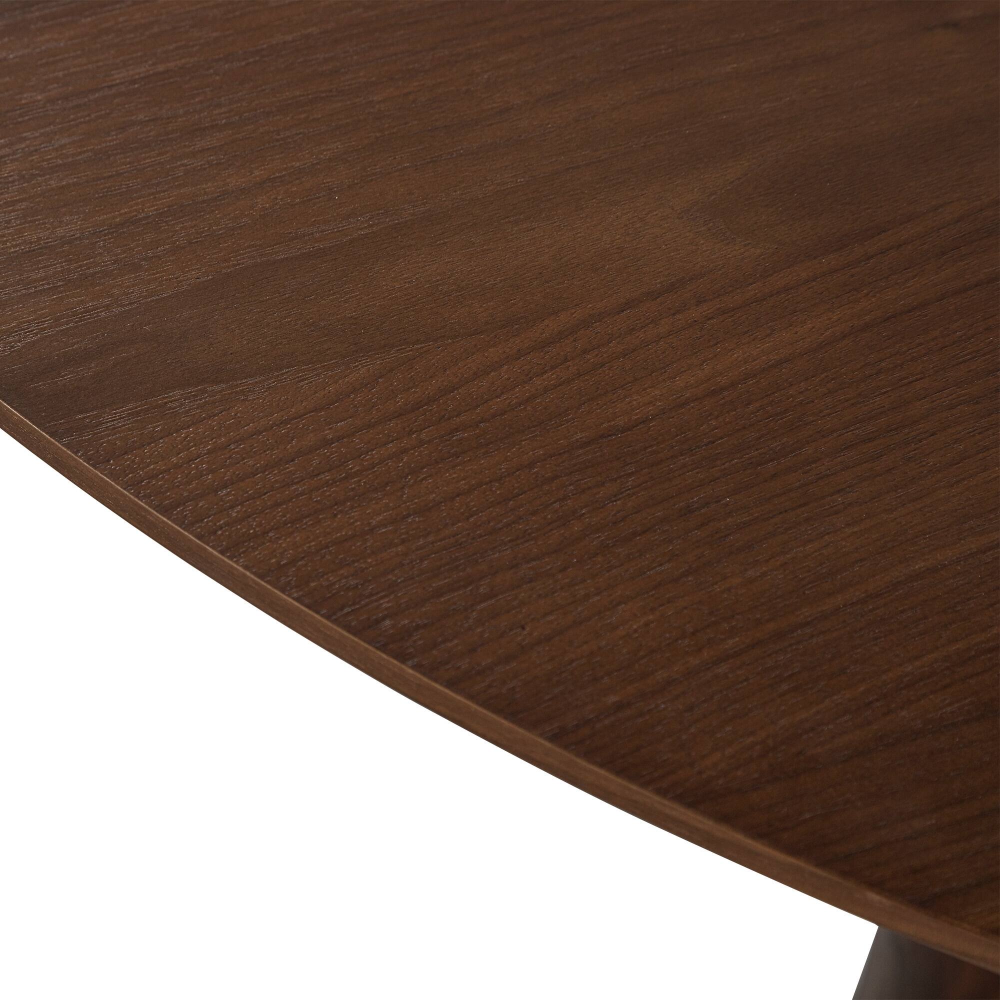 Alt View 4. PexFix - Solid Wood Oval Dining Table | Modern Minimalist for 6, 67-Inch Kitchen Table with 4 Legs - Walnut.