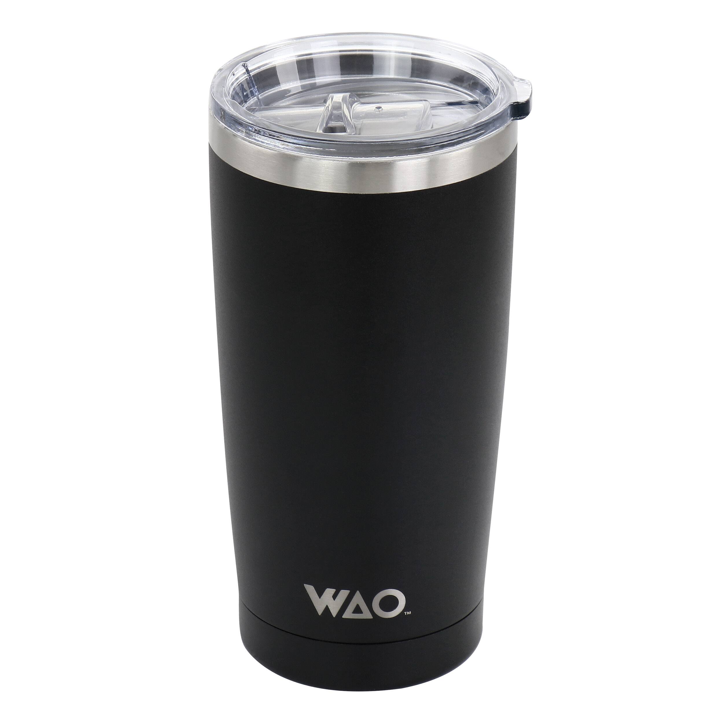 Alt View 1. Gibson - WAO 18oz  Thermal Tumbler with Acrylic Lid in Matte Black - Black.
