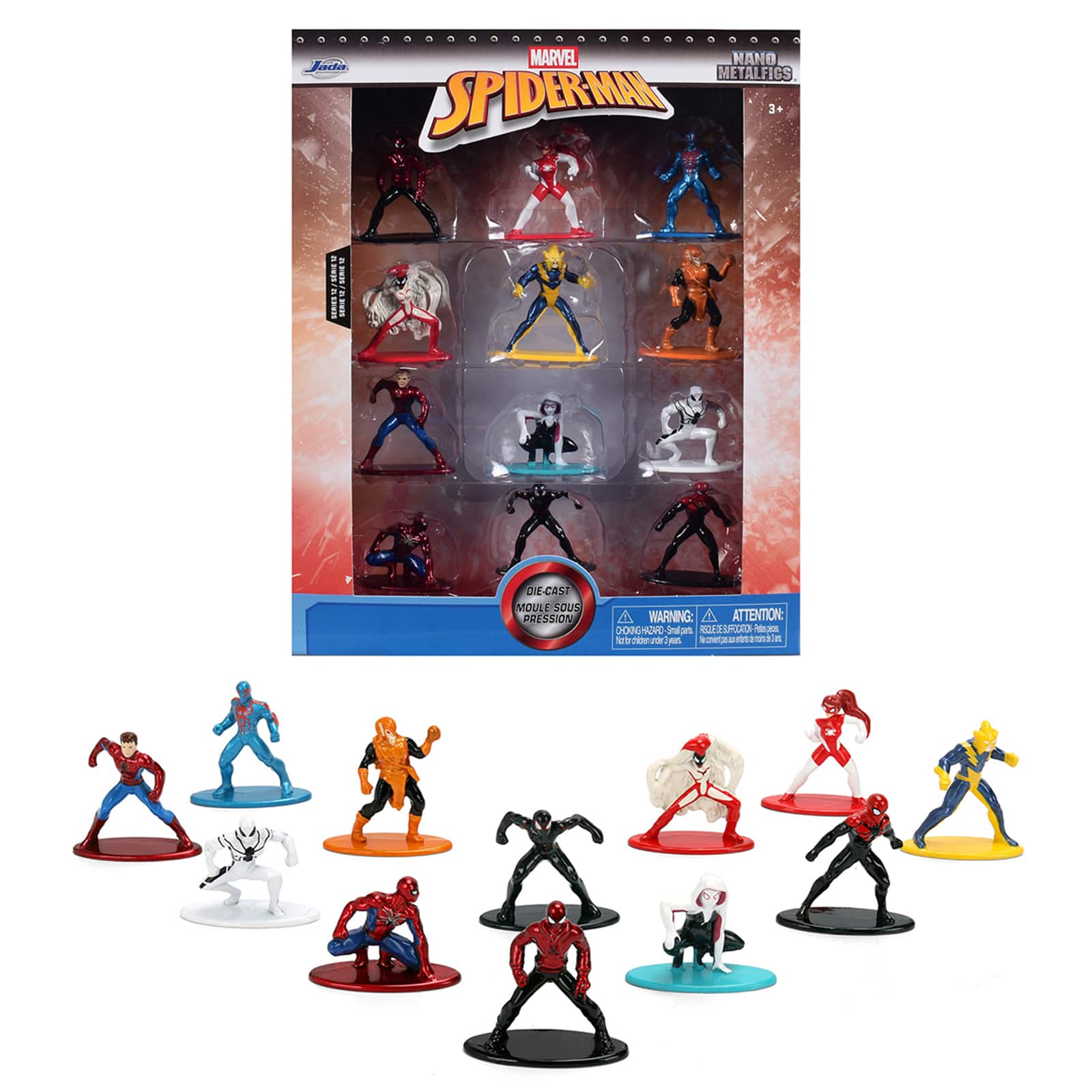 "Set of 12 Diecast Figures ""Spider-Man"" Franchise ""Nano Metalfigs"" Series Diecast Models  by Jada" price history on PriceWatchPro