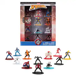 Set of 12 Diecast Figures "Spider-Man" Franchise "Nano Metalfigs" Series Diecast Models by Jada