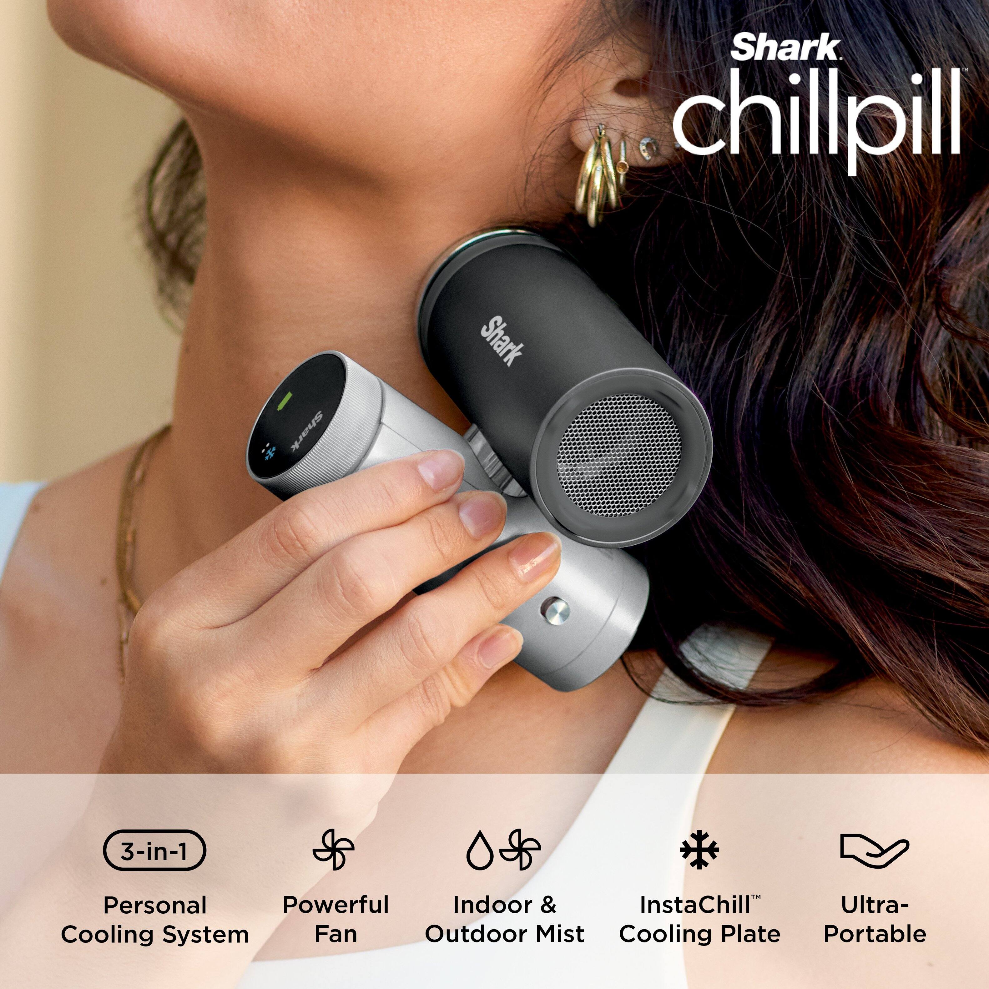Shark Chillpill Shark: Shark 3-in-1 Personal Powerful Indoor & Outdoor Mist Cooling System Fan InstaChill™ Ultra-Cooling Plate Portable