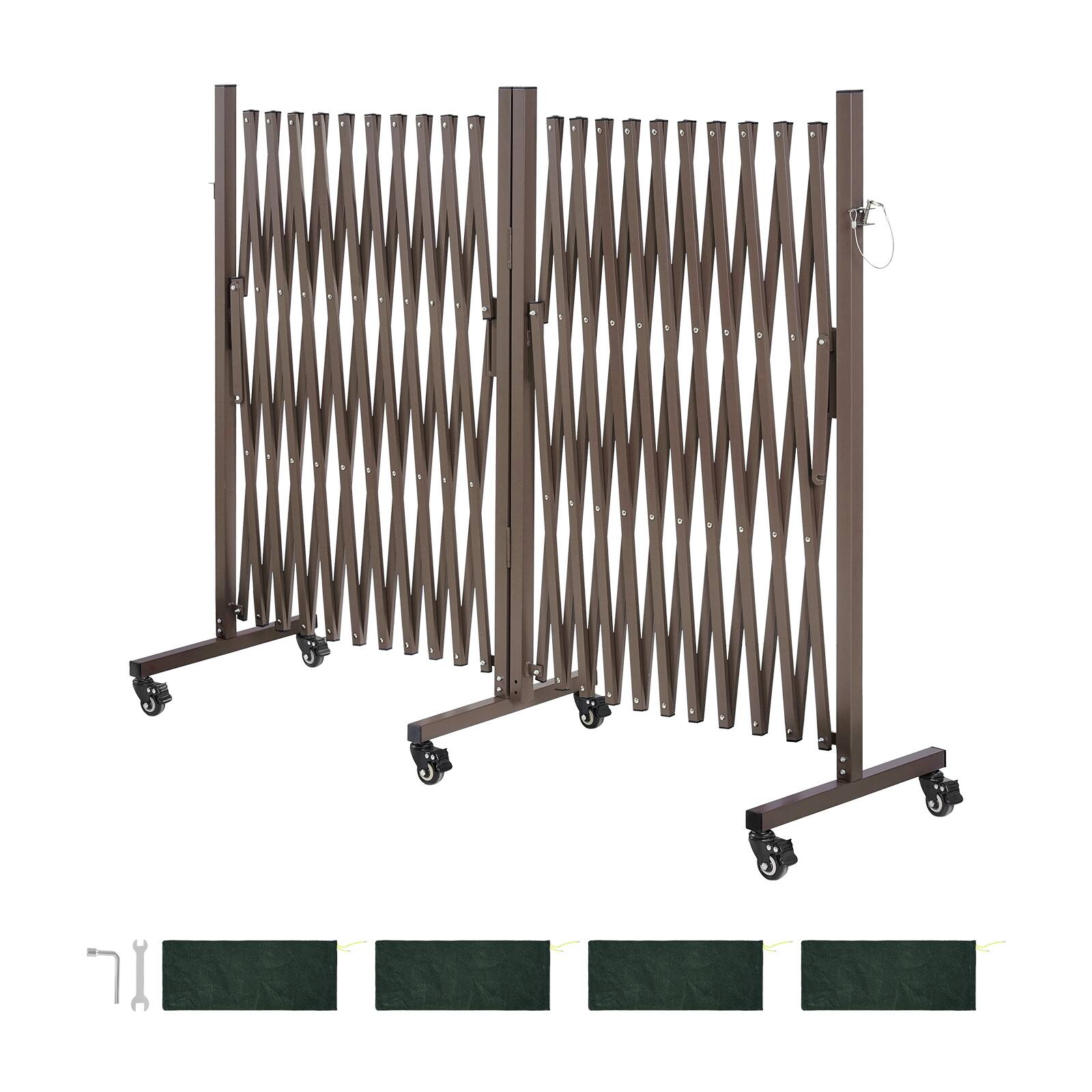 Alt View 5. VEVOR - Double Expandable Barricades, 27FT Expandable Safety Barrier, 0-180° Rotatable Mobile Barricade with Locking Casters - White.