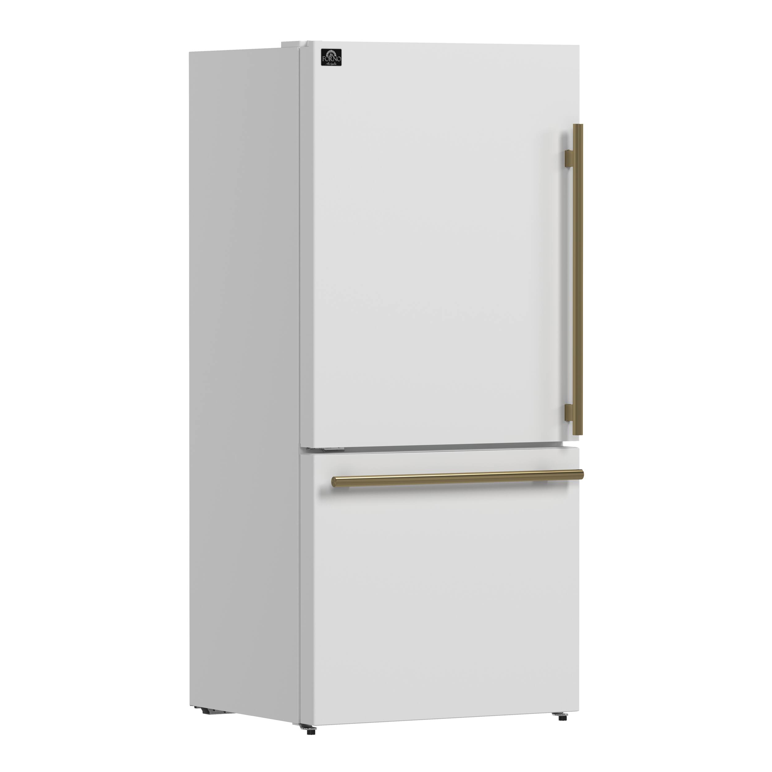 Angle. Forno Appliances - Milano Espresso 17.2 Cu. Ft. Bottom Freezer Refrigerator with Built-In Ice Maker - White.