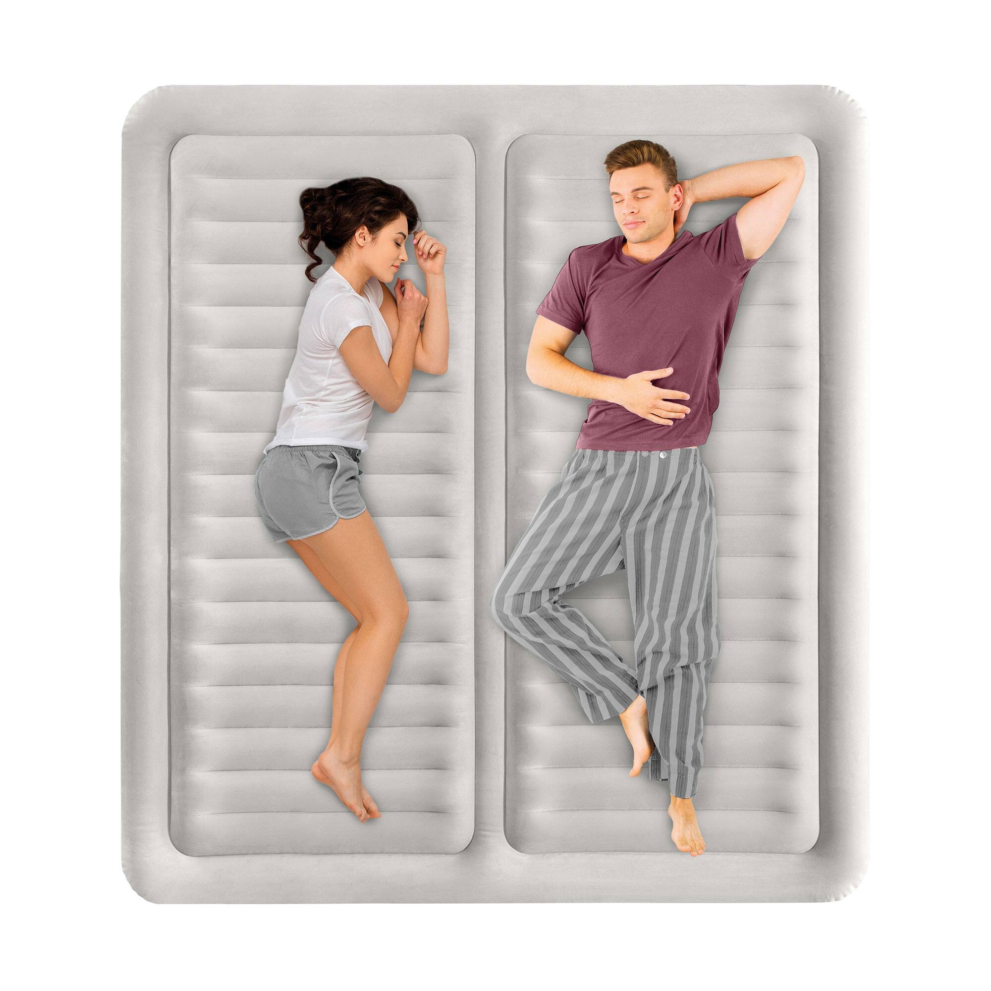 Alt View 8. Intex - Intex 64953E Deluxe Dual Zone 22" King Sized Air Mattress with Built In Air Pump - gray.