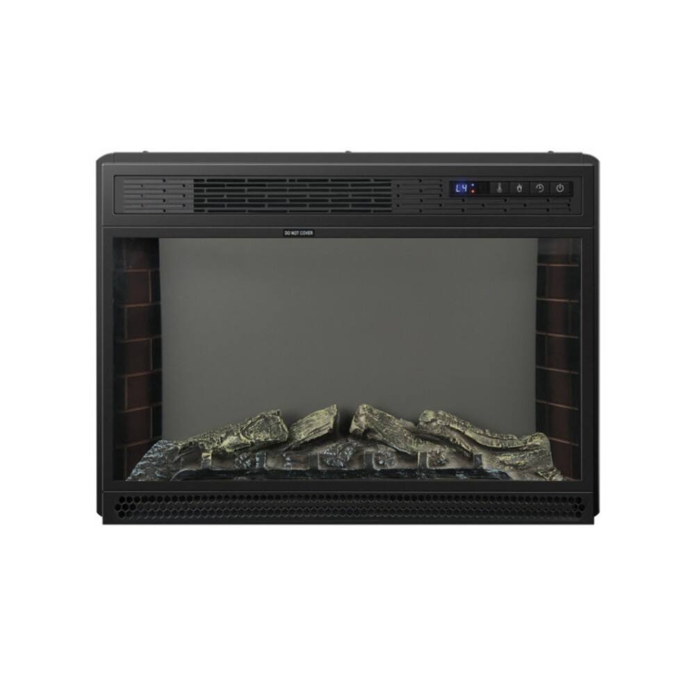 Alt View 3. HONGGE - Recessed Electric Fireplace Heater with Adjustable Flame and Remote Control - Black.