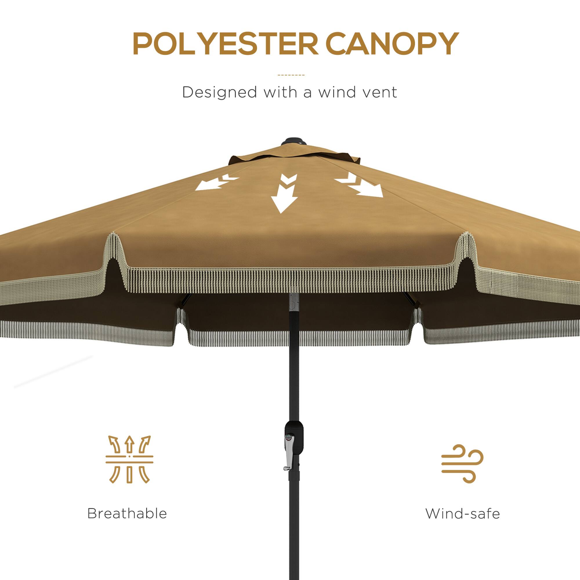 POLYESTER CANOPY
Designed with a wind vent
Breathable
Wind-safe