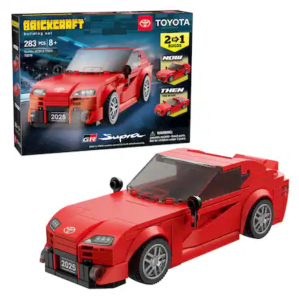 BRICKCRAFT building set
283 PCS 8+
SUPRA NOW & THEN
72278
TOYOTA
2 IN 1 BUILDS
NOW
THEN
2025
1988 MODEL
WARNING: HAZARD Small parts. CHOKING HAZARD - Small parts. Not for children under 3 years.
GR Supra
NOW & THEN models cannot be built simultaneously.